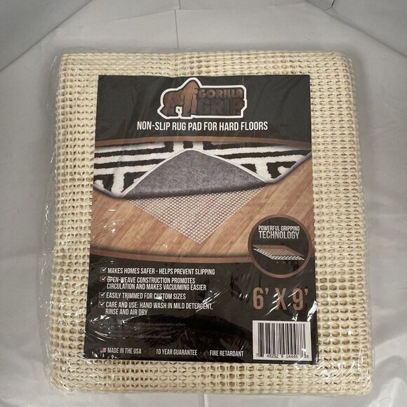 GORILLA GRIP Non-slip Rug Pad For Hard Floors 6’ X 9’ YB49 - Picture 1 of 5